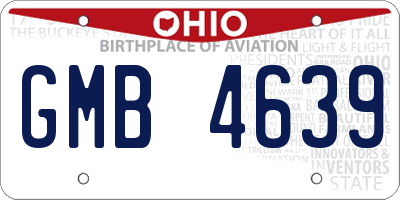 OH license plate GMB4639