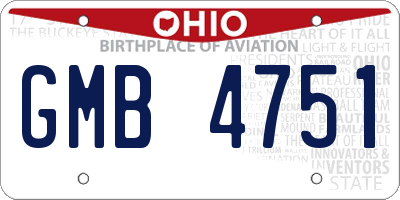 OH license plate GMB4751