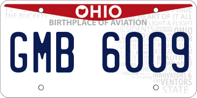 OH license plate GMB6009