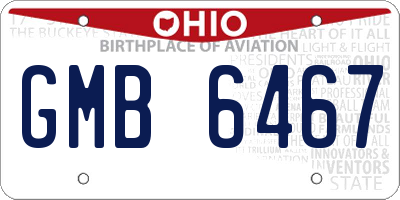 OH license plate GMB6467