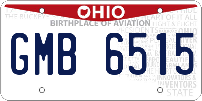 OH license plate GMB6515