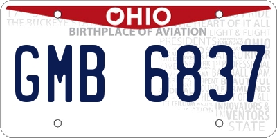 OH license plate GMB6837