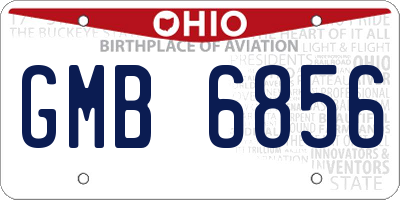 OH license plate GMB6856