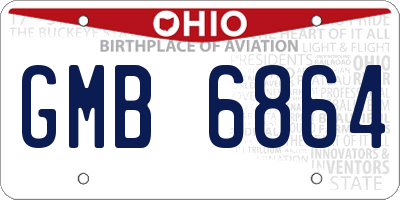 OH license plate GMB6864