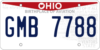 OH license plate GMB7788