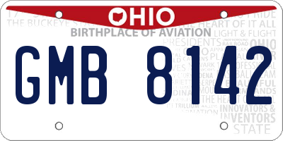 OH license plate GMB8142