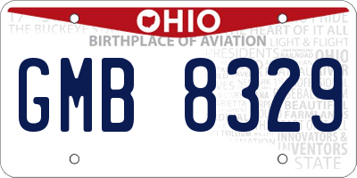 OH license plate GMB8329