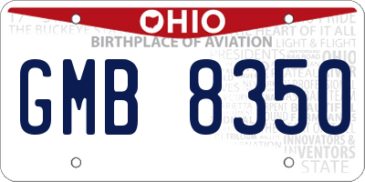 OH license plate GMB8350