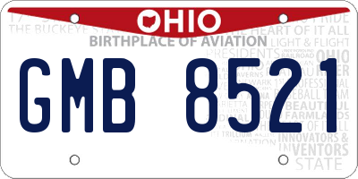 OH license plate GMB8521