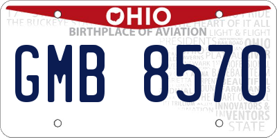 OH license plate GMB8570