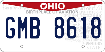 OH license plate GMB8618