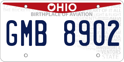 OH license plate GMB8902