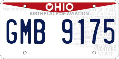 OH license plate GMB9175