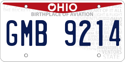 OH license plate GMB9214