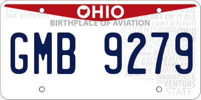 OH license plate GMB9279