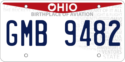 OH license plate GMB9482