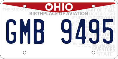OH license plate GMB9495