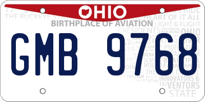 OH license plate GMB9768