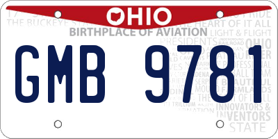 OH license plate GMB9781