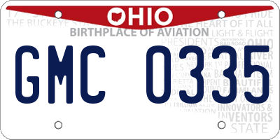 OH license plate GMC0335