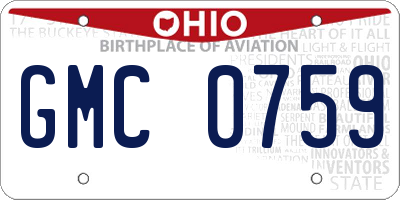 OH license plate GMC0759