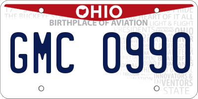 OH license plate GMC0990