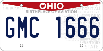 OH license plate GMC1666