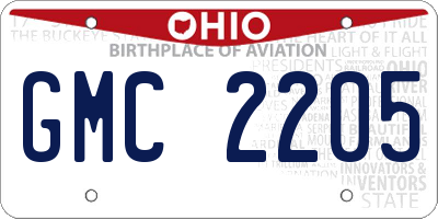 OH license plate GMC2205