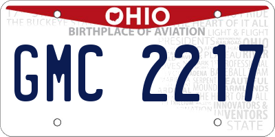 OH license plate GMC2217
