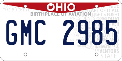 OH license plate GMC2985