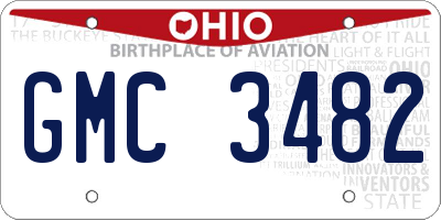 OH license plate GMC3482