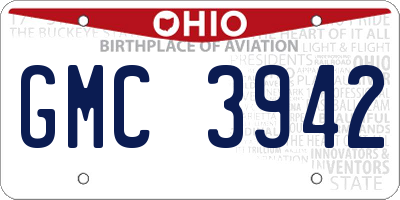 OH license plate GMC3942