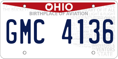 OH license plate GMC4136