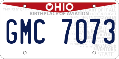 OH license plate GMC7073
