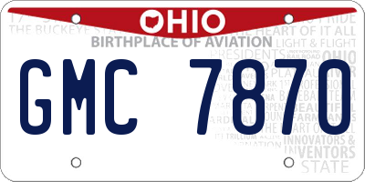 OH license plate GMC7870