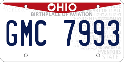 OH license plate GMC7993