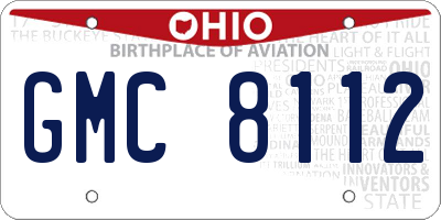 OH license plate GMC8112