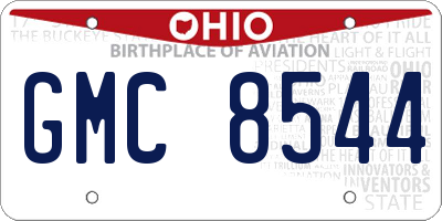 OH license plate GMC8544