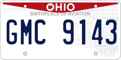 OH license plate GMC9143