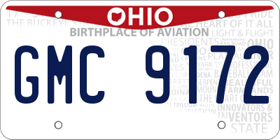 OH license plate GMC9172