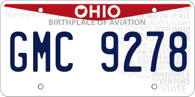 OH license plate GMC9278