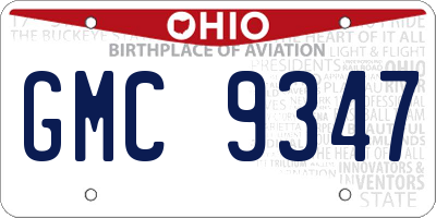 OH license plate GMC9347