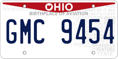 OH license plate GMC9454