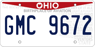 OH license plate GMC9672