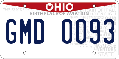 OH license plate GMD0093
