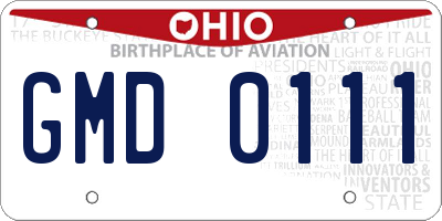 OH license plate GMD0111