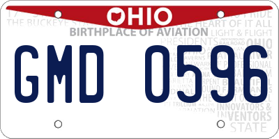 OH license plate GMD0596