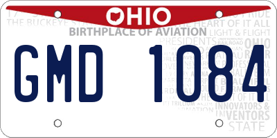 OH license plate GMD1084