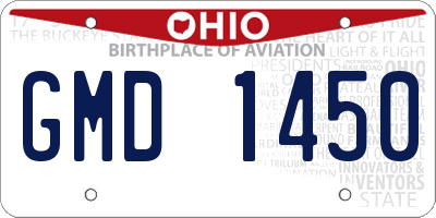 OH license plate GMD1450