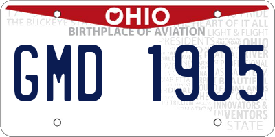 OH license plate GMD1905